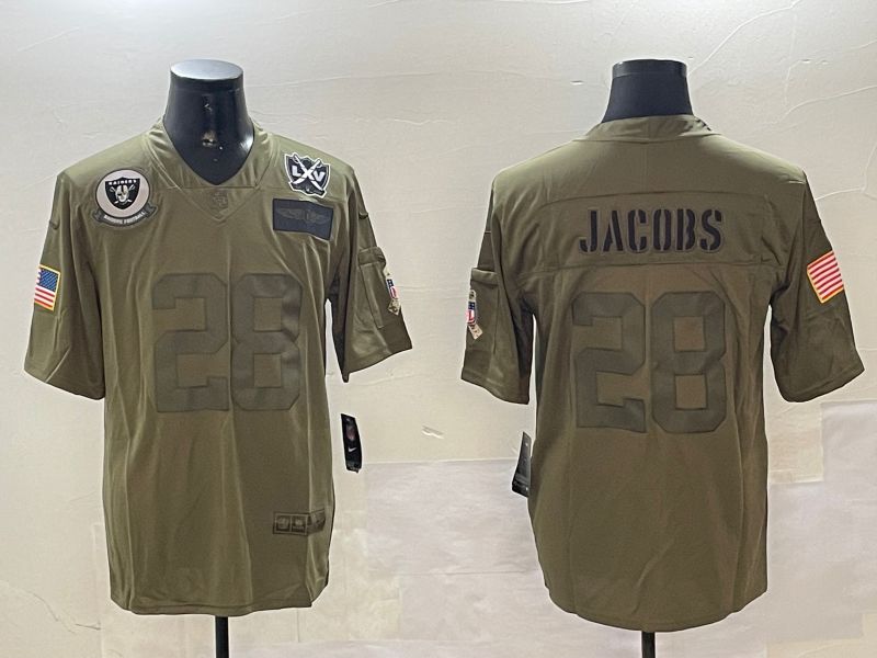 Men Oakland Raiders #28 Jacobs Green 2024 Nike Limited NFL Jersey style 01082
